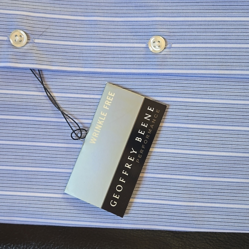 Geoffrey Beene Blue Striped Men's Shirt - Picture 3 of 6